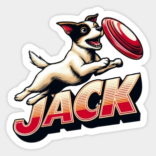 Jack Russell and Frisbee Sticker